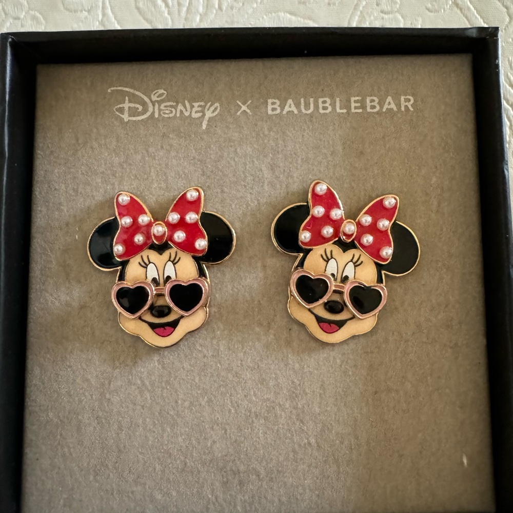 Baublebar Minnie Mouse Heart Shape Sunglasses Earrings